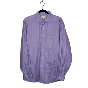 Tommy Bahama Men's Button Down Shirt Size 16 34-35 Purple Long Sleeve EUC